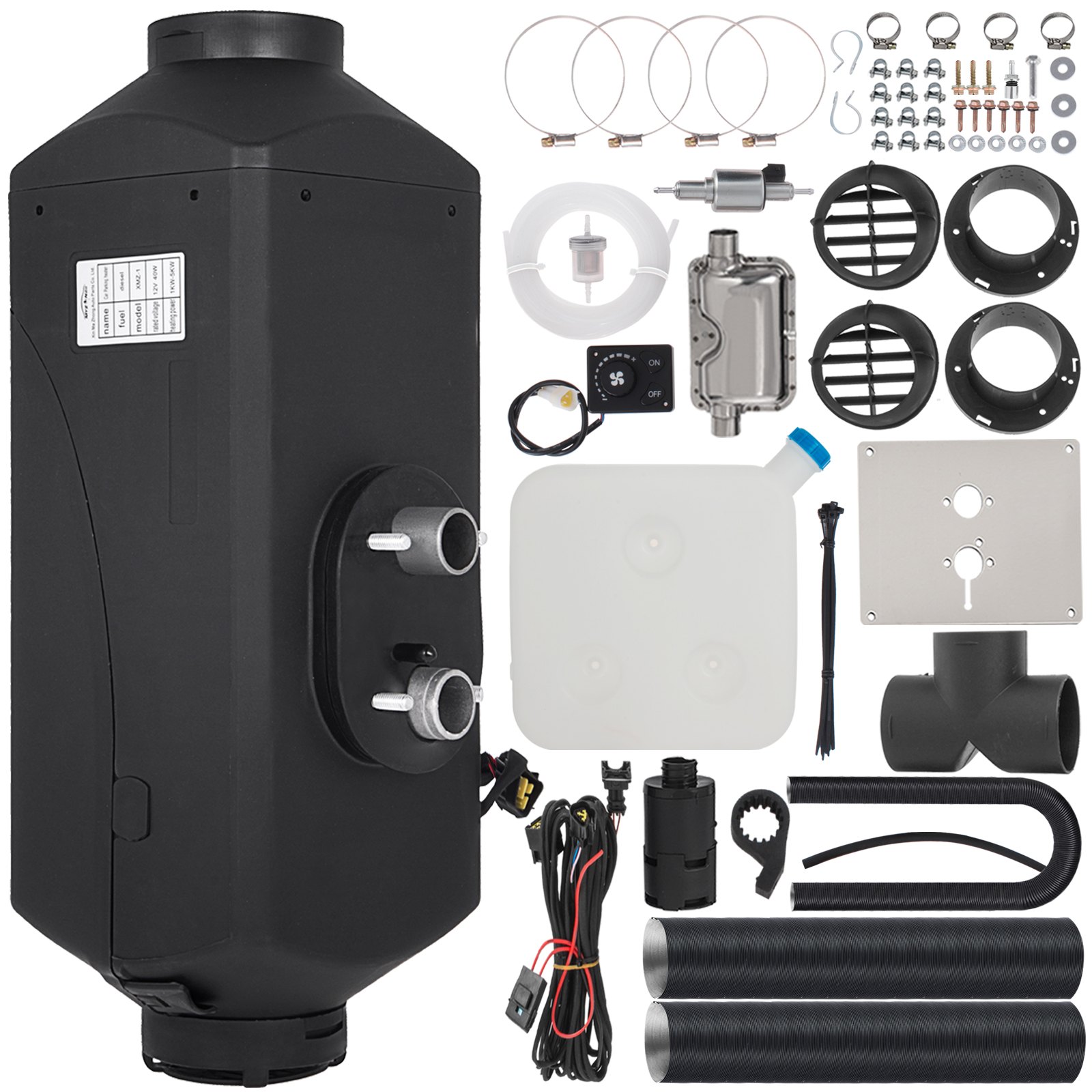 Vevor 12v 5kw Calentador Aire Diesel Thermostat Silencer Tank Knob Contro