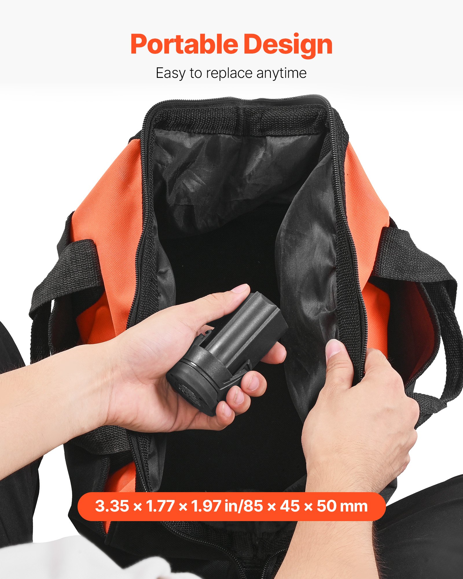 VEVOR Batería de Iones de Litio Portátil de Repuesto, 12 V y 2 Ah, con Adaptador Universal, Fácil de Transportar, Compatible con Interfaces Makita, Cepilladora Eléctrica Inalámbrica VEVOR, 1 ud