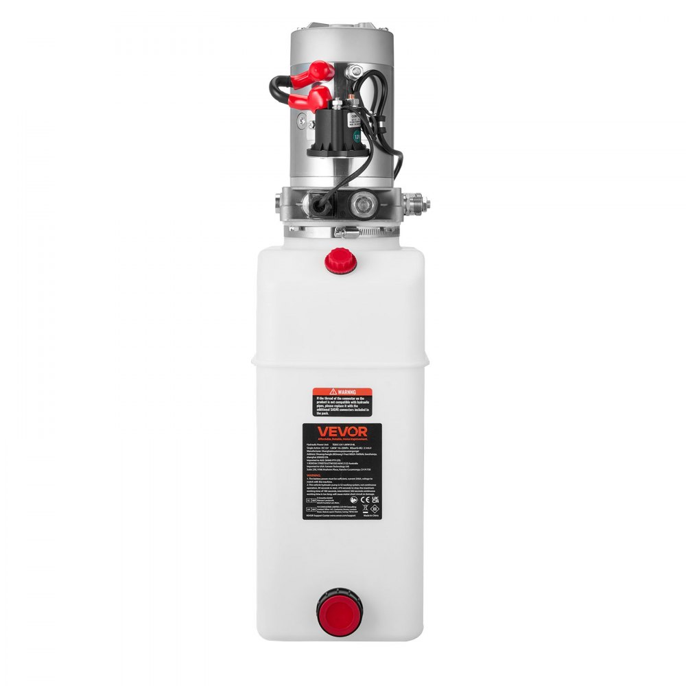 VEVOR Bomba Hidráulica de Simple Efecto 8 Cuartos 12 V CC, Bomba del Remolque Volquete Caudal de 3,4 L/min, Presión Máxima de Alivio de 22 MPa, para Elevación de Vehículos, Elevadores de Tijera