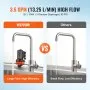 VEVOR Bomba de Diafragma 12 V 13,25 L/min Bomba de Agua de 3 Cámaras Presostato