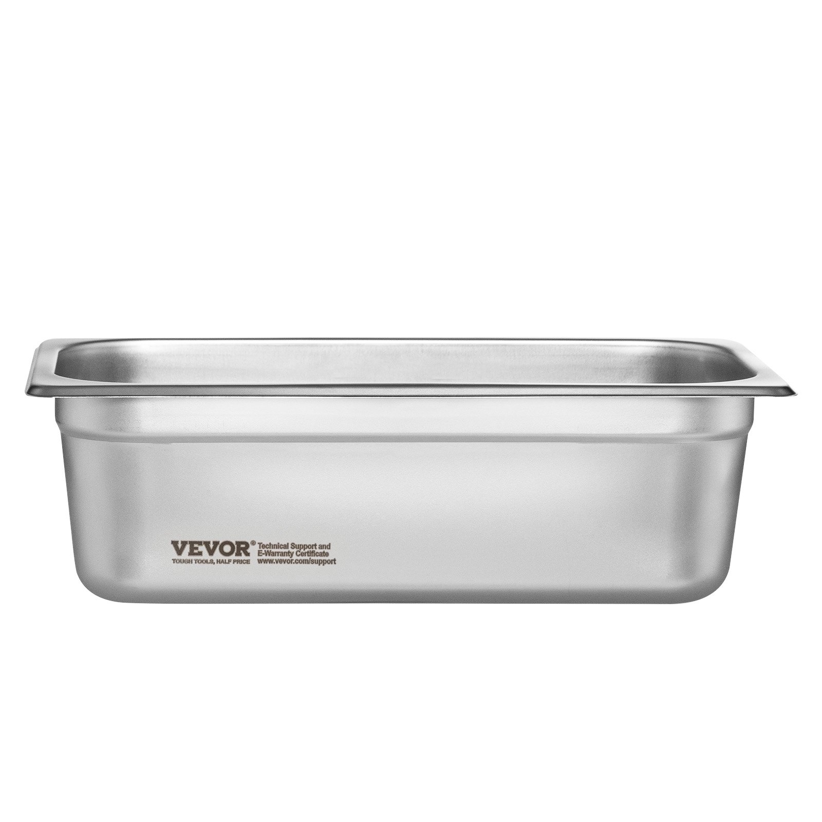 VEVOR Paquete de 6 Sartenes de Hotel de Vapor Antiatasco de Tamaño 1/3, Acero Inoxidable de 0,8 mm de Espesor de Almacenamiento de Alimentos para Catering, Industrial y Científico, 326 x 177 x 99 mm