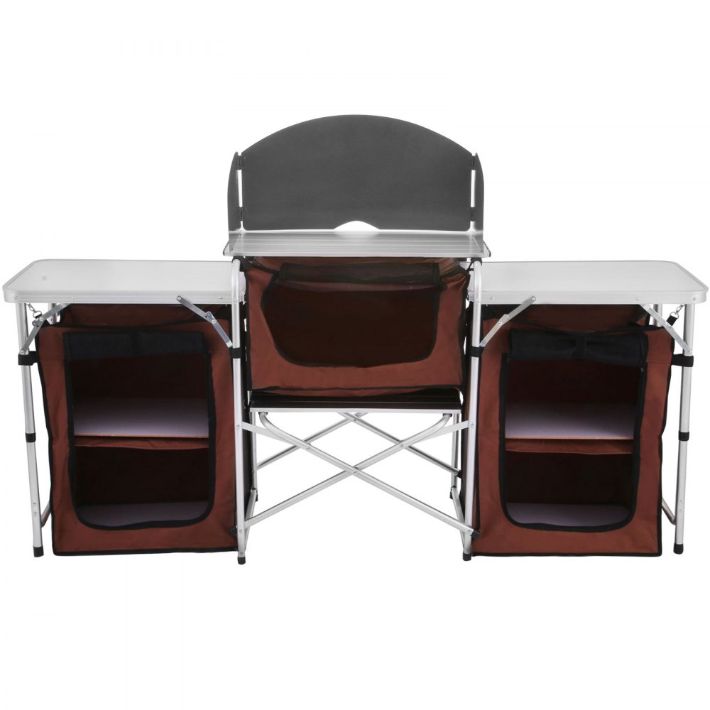 VEVOR Cocina para acampar al aire libre, muebles de jardín plegables, Armario de almacenamiento ajustable para acampada