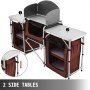 VEVOR Cocina para acampar al aire libre, muebles de jardín plegables, Armario de almacenamiento ajustable para acampada