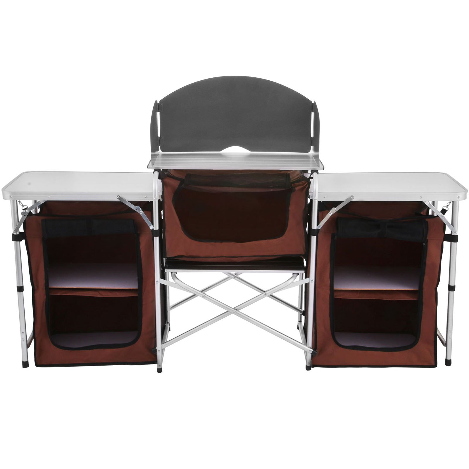 VEVOR Cocina para acampar al aire libre, muebles de jardín plegables, Armario de almacenamiento ajustable para acampada