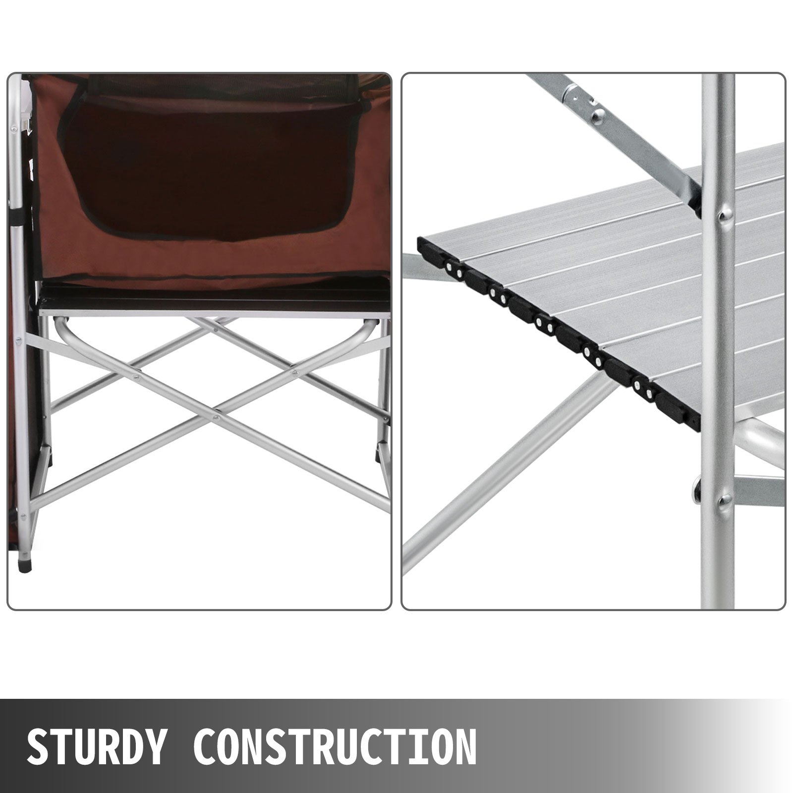 VEVOR Cocina para acampar al aire libre, muebles de jardín plegables, Armario de almacenamiento ajustable para acampada