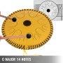 VEVOR Tambor de Lengua de Cobre 14 Notas, Forma de Plato, Handpan de 36 cm Dorado, Altura 9 cm, Instrumentos Profesional de Percusión de Tambores de Acero con Bolsa, Libro, Mazas y Soporte de Mazo