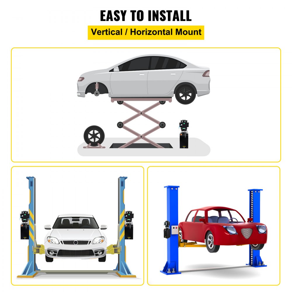 Bomba hidráulica VEVOR fácil de instalar con opciones de montaje en automóvil vertical y horizontal.
