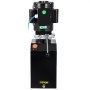 Bomba hidráulica VEVOR con motor negro, palanca de control y botón naranja visible.