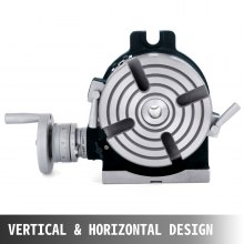 VEVOR Mesa Giratoria Circular Vertical y Horizontal, Diámetro de Sección 150 mm, Juego de Placas Divisorias para Altura de Mesa Giratoria, Dispositivo Divisor para Trabajos de Corte Circular