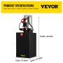 VEVOR Bomba Hidráulica Acción Doble DC12V con Depósito de Metal Combustible 15L