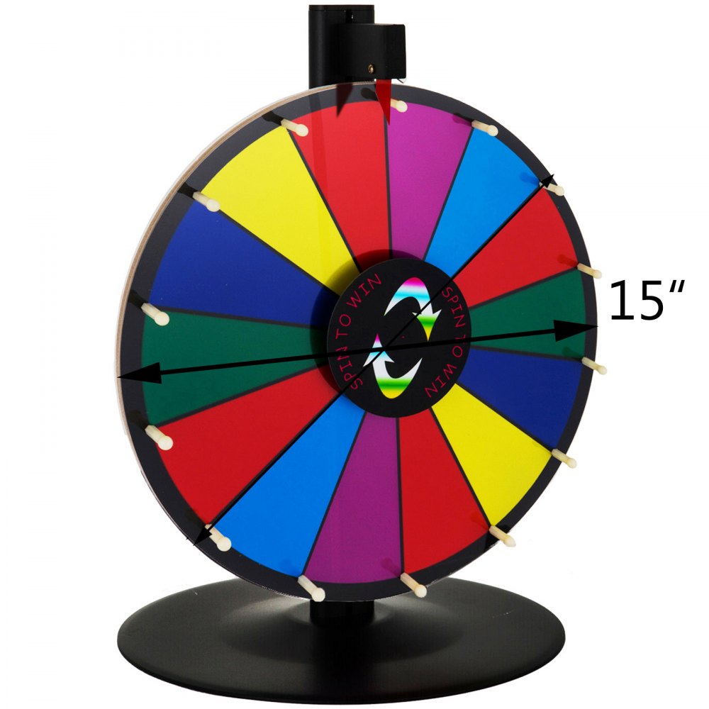 15" Rueda Premio Color Prize Wheel Spinnig Game Suerte Fortuna Fiesta