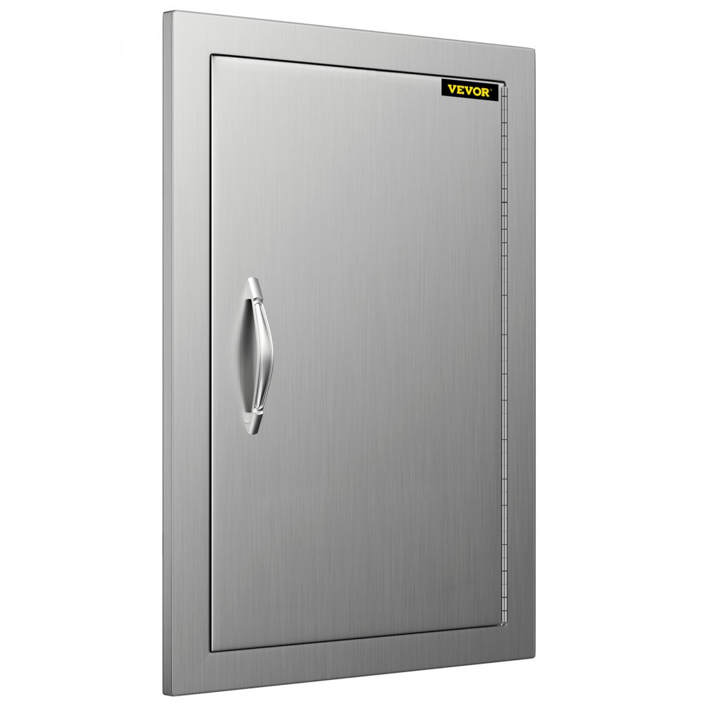 Puerta de acceso para barbacoa VEVOR en acero inoxidable con tirador y diseño elegante
