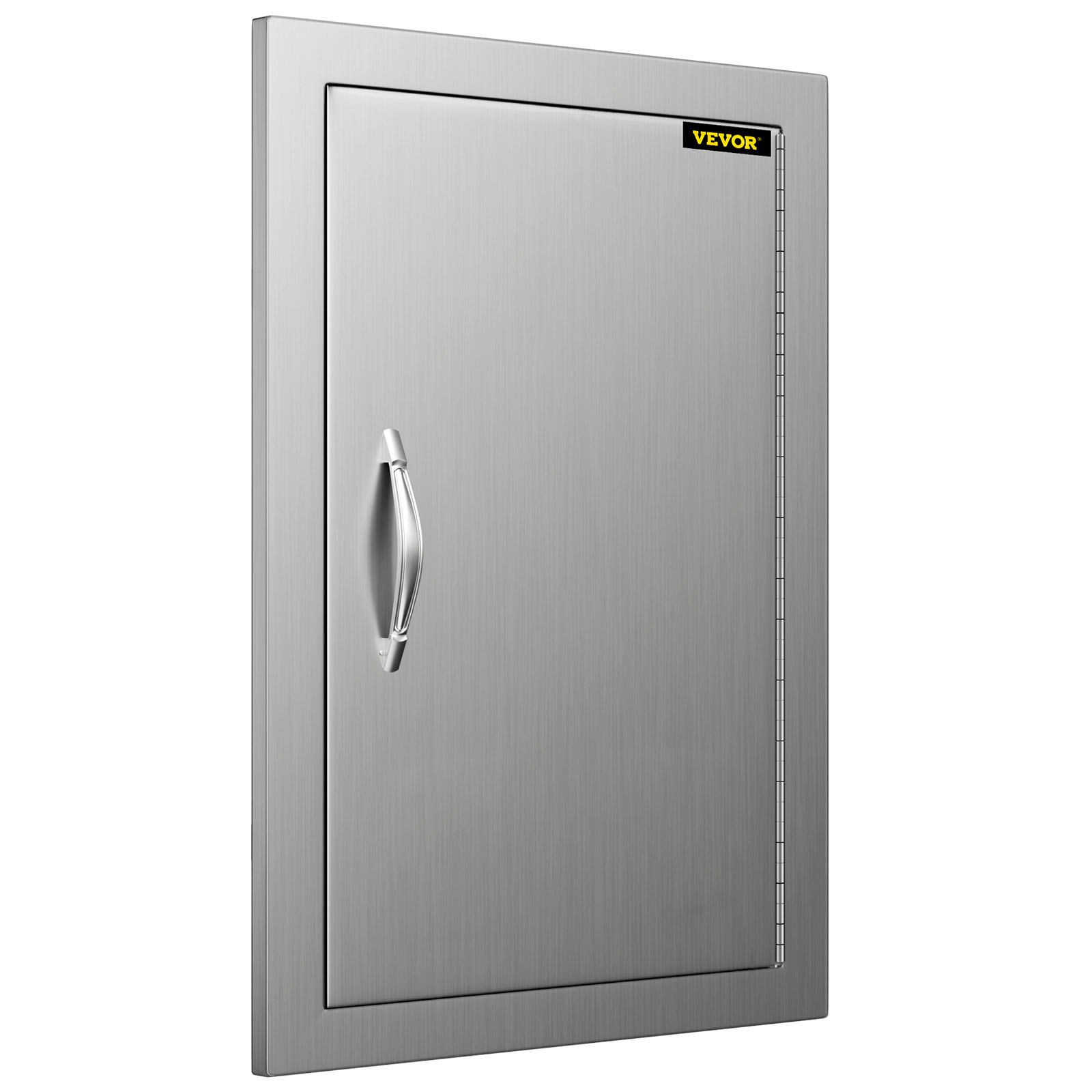 Puerta de acceso para barbacoa VEVOR en acero inoxidable con tirador y diseño elegante