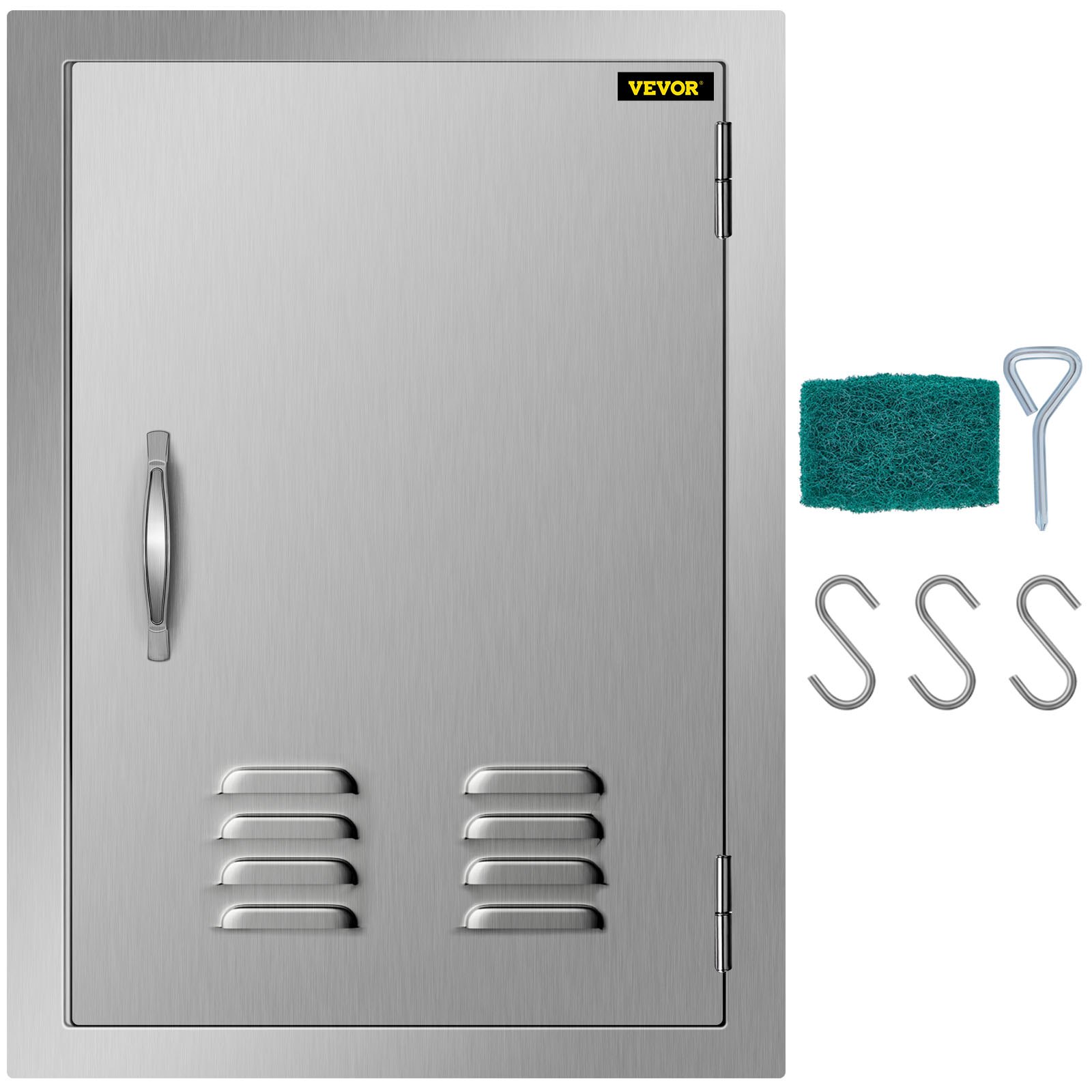 VEVOR Puerta de Acero Inoxidable para Cocina al Aire Libre 43,2 x 60,9 cm, Isla para Asador y Cocina para Exteriores, con Tamaño del Recorte de 37,3 x 55,9 cm, Puerta de Acero Inoxidable para Barbacoa