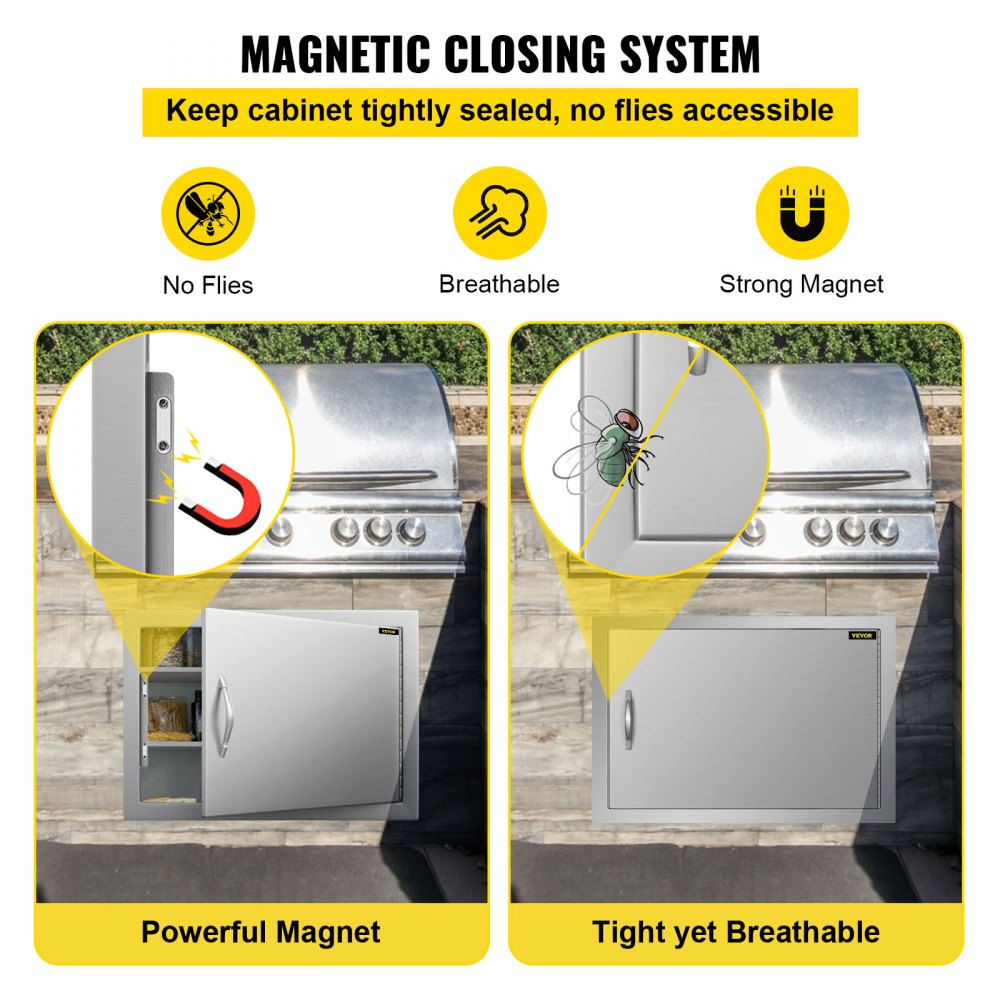 35,56 X 50,8 Cm Puerta De Acceso Para Barbacoa Con Rejilla Horizontal