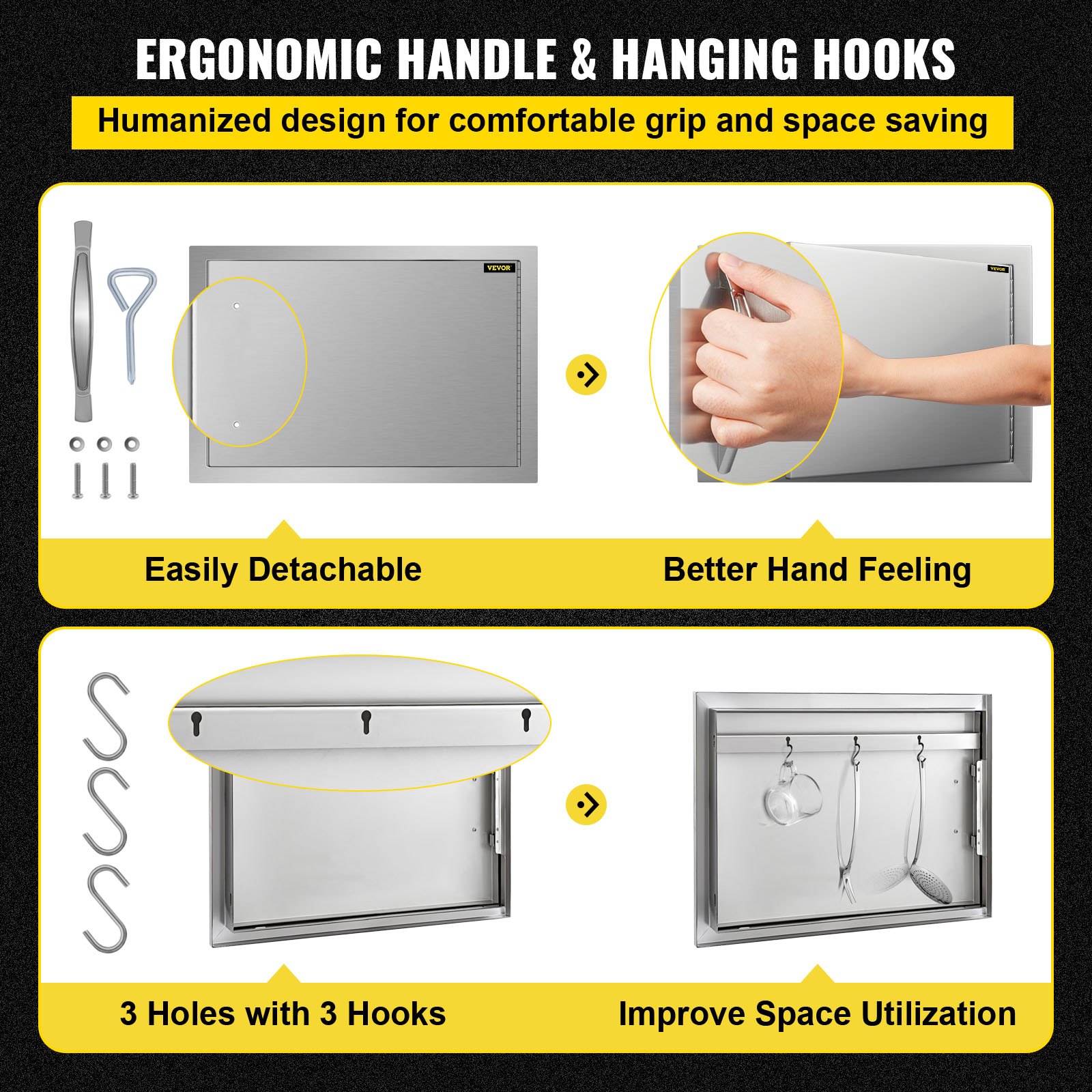 35,56 X 50,8 Cm Puerta De Acceso Para Barbacoa Con Rejilla Horizontal