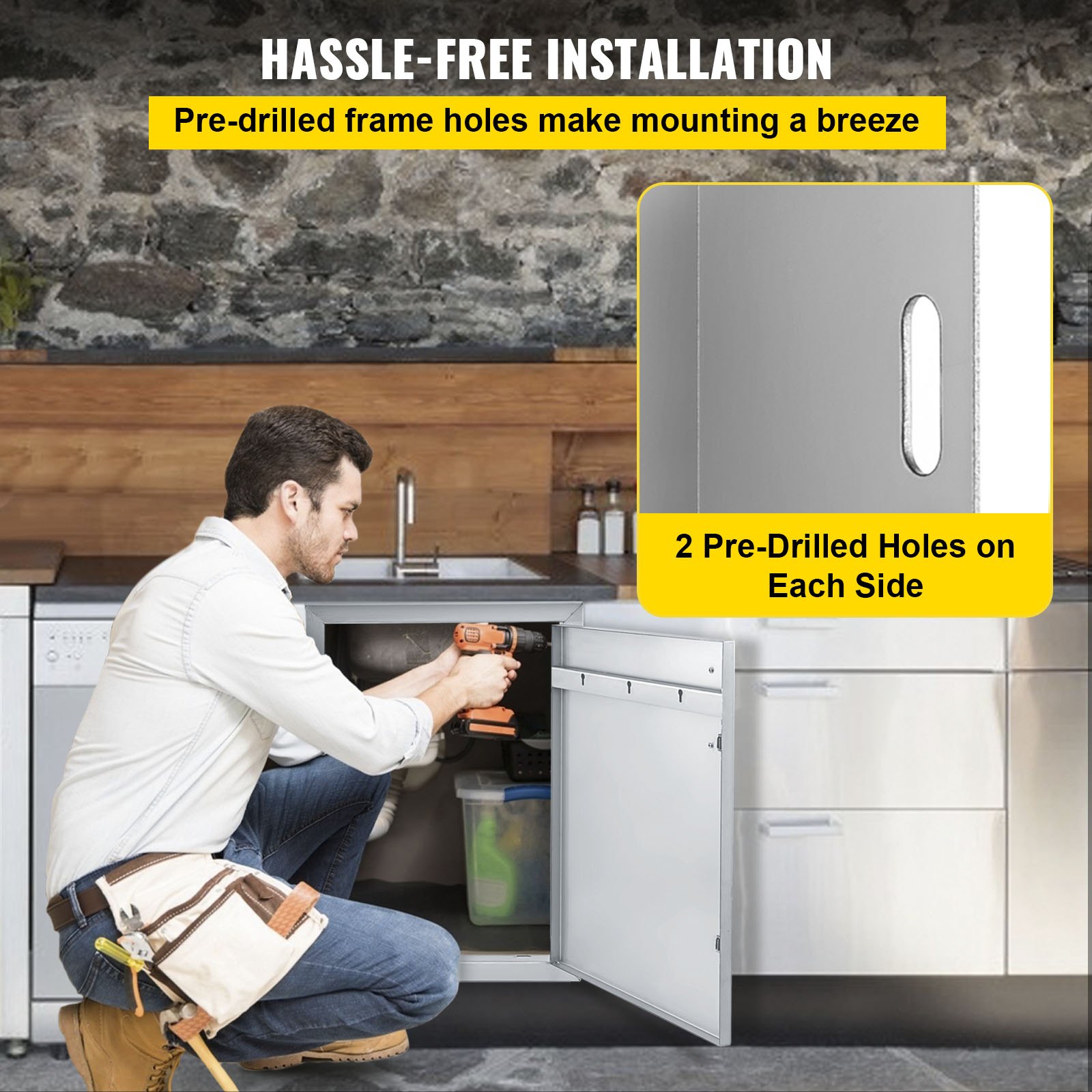 35,56 X 50,8 Cm Puerta De Acceso Para Barbacoa Con Rejilla Horizontal