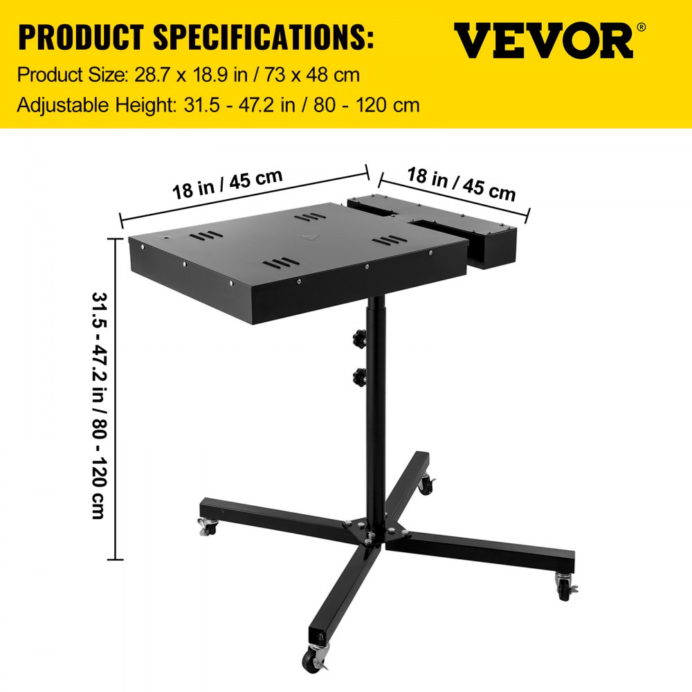 VEVOR  Secador para Impresión de Pantalla Soporte Ajustable 2,000 W, Secadora de Flash de Calidad con Altura Ajustable Negro, con Caja de Control Eléctrico 45 x 45 cm