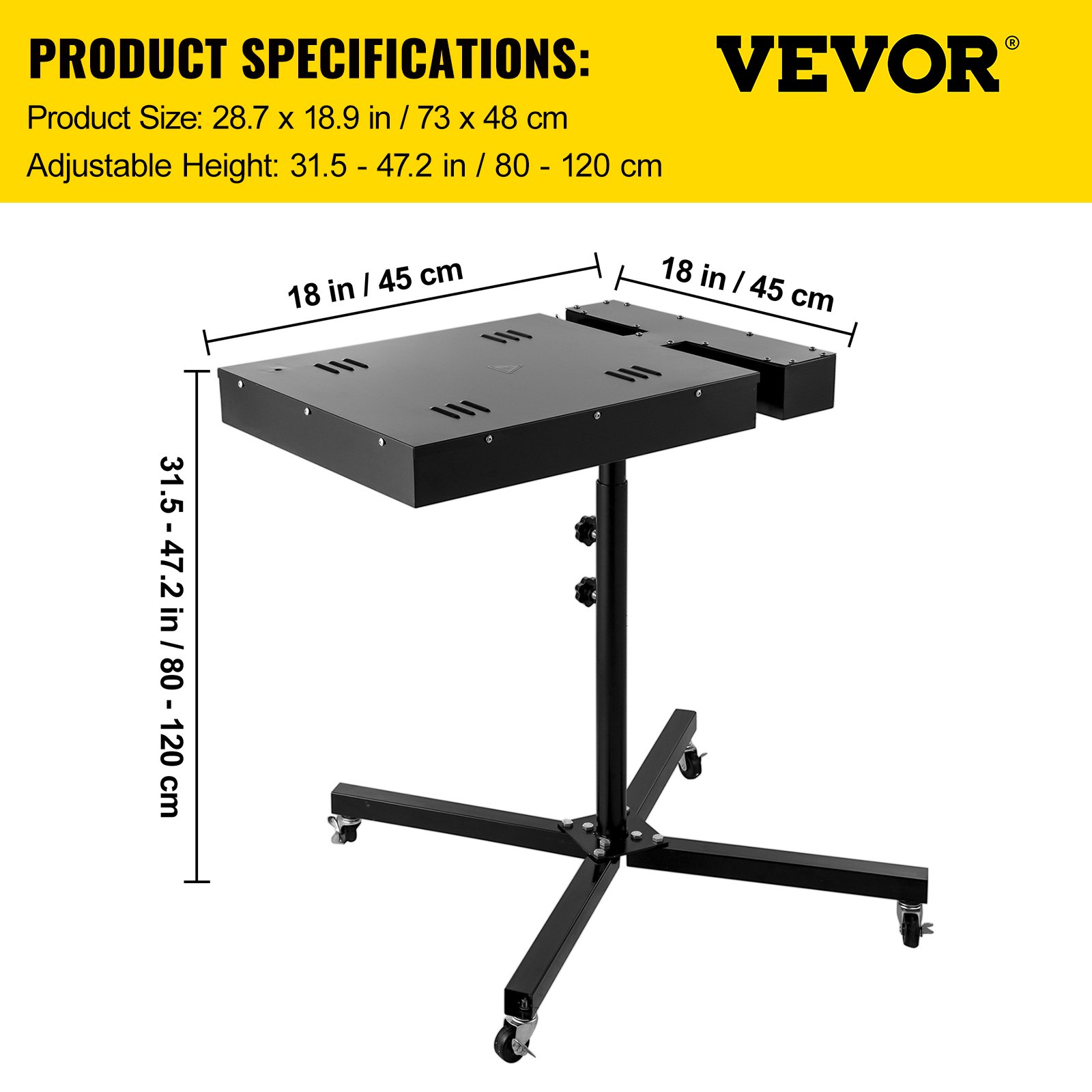 VEVOR Secadora Rápida Para Serigrafía Soporte Ajustable 2000W 18x18 ", Secador de Máquina de Serigrafía 2000W 18x18 ", Secador Flash con El Diseño en Forma de X, 110 V / 60 Hz, Altura Ajustable