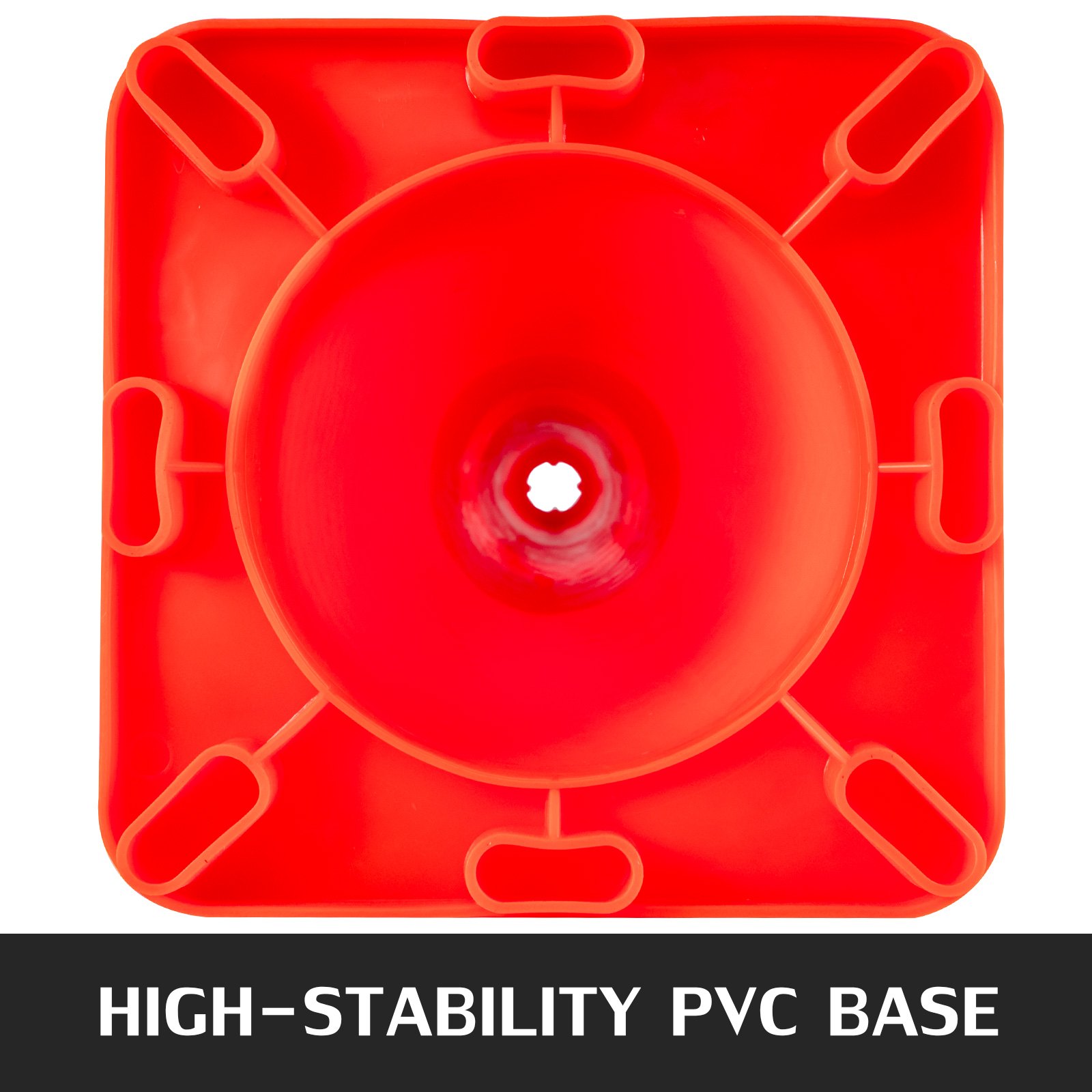 VEVOR Cono de Tráfico 20 Piezas 45,7 cm Pedestal de Obra de PVC Cono de Seguridad con Base Pesada para Demarcación de Estacionamiento de Emergencia en Estacionamiento Carretera