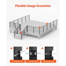VEVOR Poste 106,7 x 5 x 5 cm en Ángulo de 30°, Negro 1JZLGZXHS106W3XAA001V0
