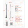 VEVOR Poste de Barandilla de Cable, 1 PCS Postes de Barandilla 106,7 x 5 x 5 cm Poste de Riel de Cable de Acero Inoxidable SUS304 con kit de soporte de montaje, Plateado, 1JZLGZXYS1061EF8W001V0