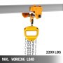 VEVOR Carro de Viga de Empuje para Cargas Pesadas, con Viga en I de Capacidad de Empuje de 1T, Grúa Manual de Viga de Acero, Carro de Elevación de Empuje Amarillo, para Almacenes, Garajes y Fábricas