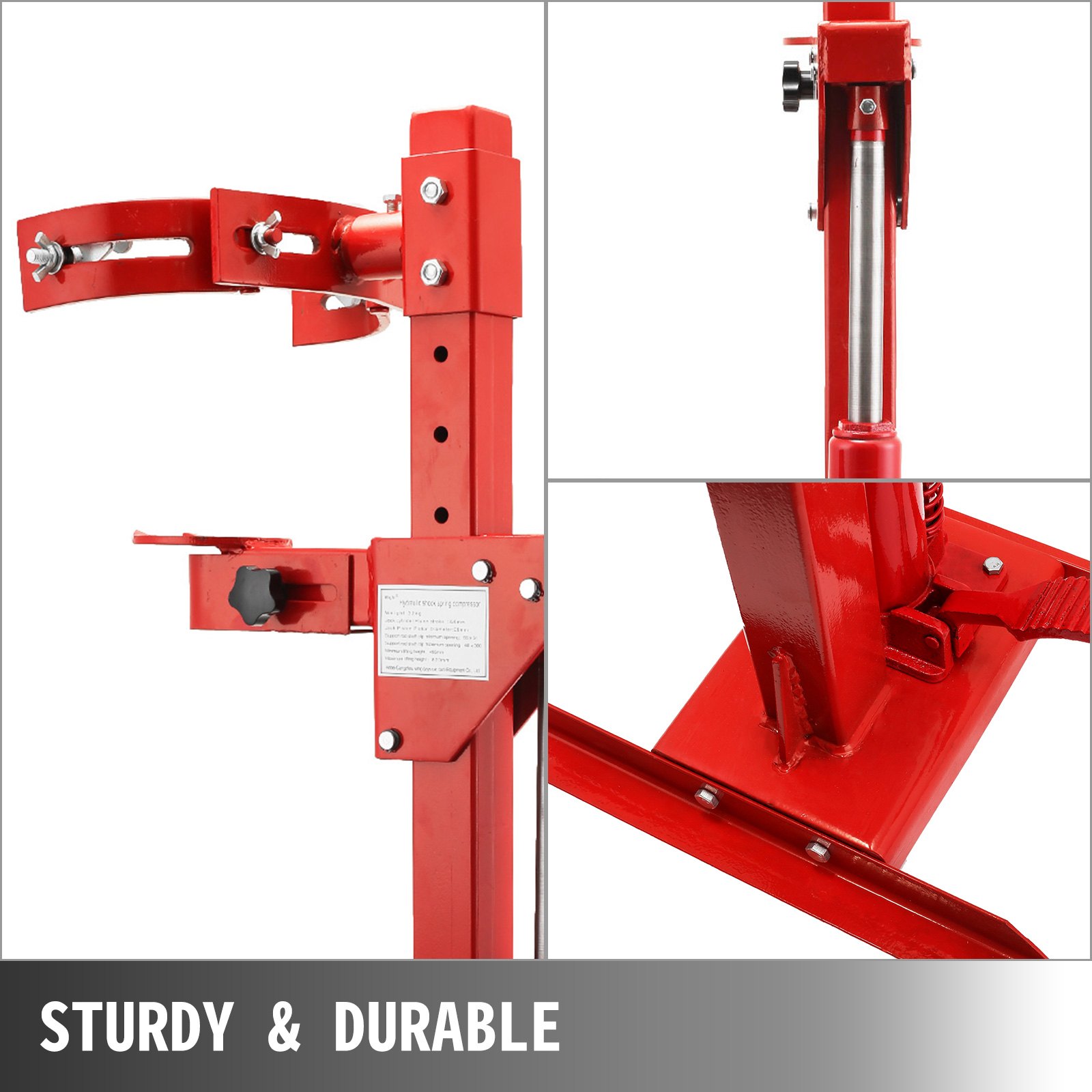 VEVOR Compresor del Resorte Helicoidal 1T, Compresor del Resorte Hidráulico 1T, Compresor de Muelles, Compresor de Muelles Helicoidales, Compresor del Resorte Rojo, para Automóviles, Furgonetas
