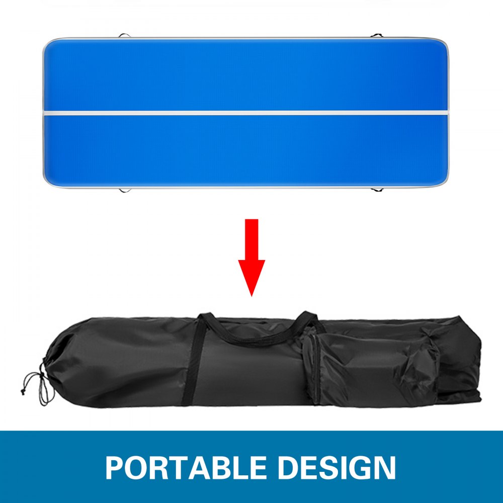 VEVOR 1 x 3M Gimnasia Colchoneta Air Track Matte Agitación Hinchable Mat Azul