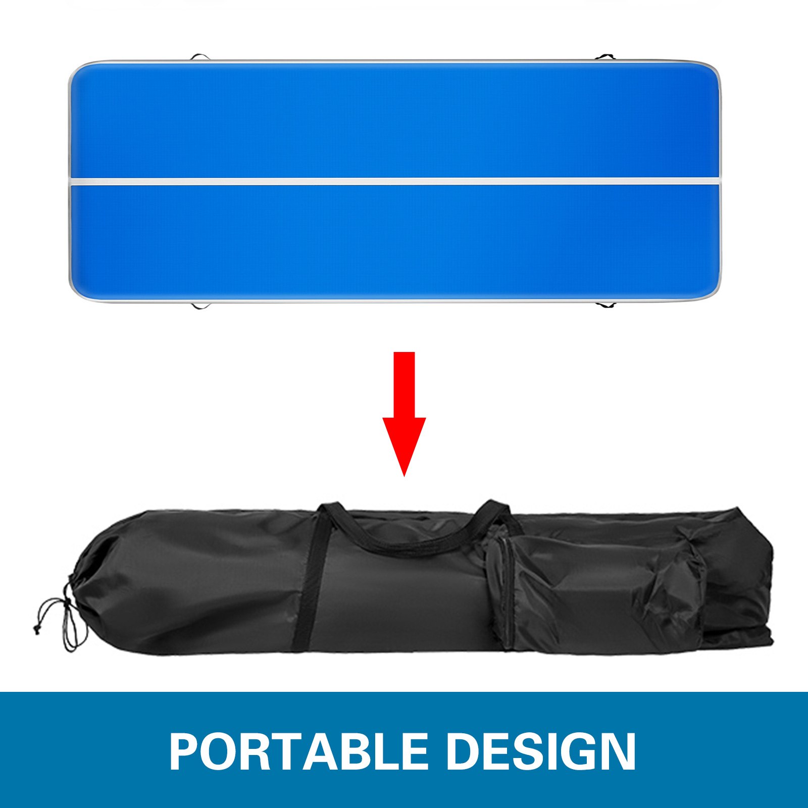 VEVOR 1 x 3M Gimnasia Colchoneta Air Track Matte Agitación Hinchable Mat Azul