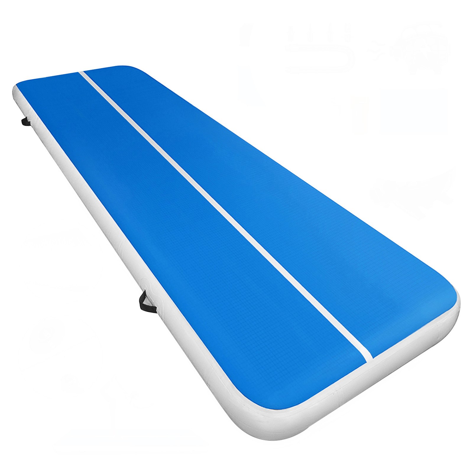 Alfombrilla Hinchable Colchoneta Inflable 300x100x20CM Pista de Aire para Gimnasia para Yoga Entrenamiento Azul con Bomba Electrica