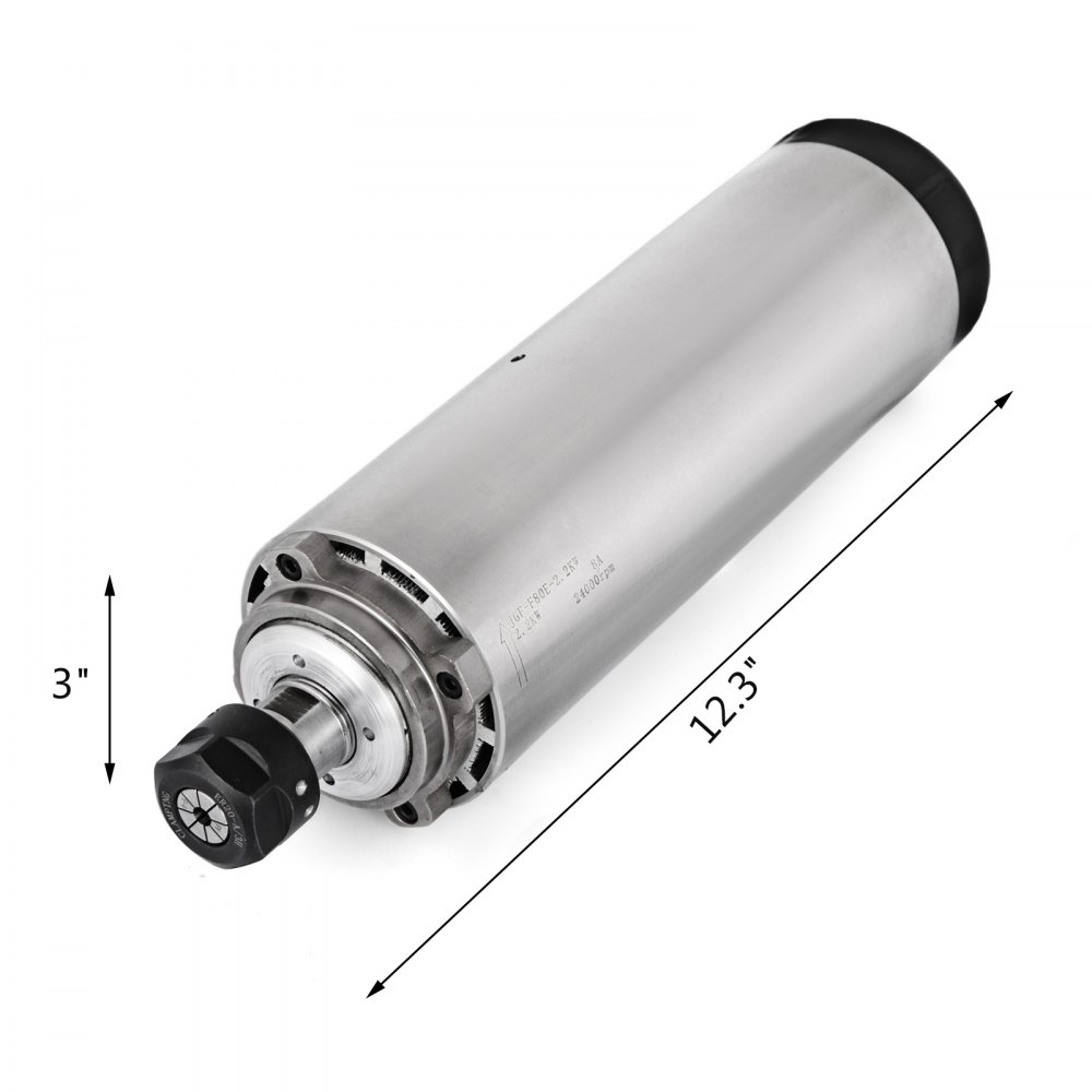 VEVOR Motor de Husillo Refrigerado por Aire 2,2 kW ER20 400 Hz 0-24000 R/min + Variador de Frecuencia de 3HP 2,2KW VFD PLC Fácil Combinación para Mejorar Eficiencia del Trabajo y Rendimiento del VFD