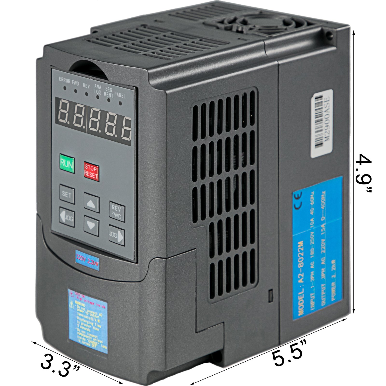 VEVOR Motor de Husillo Refrigerado por Aire 2,2 kW ER20 400 Hz 0-24000 R/min + Variador de Frecuencia de 3HP 2,2KW VFD PLC Fácil Combinación para Mejorar Eficiencia del Trabajo y Rendimiento del VFD