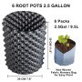 VEVOR Maceta de Raíz de Aire 6 PCS Contenedor de Poda de Raíz 2,5 Galones / 9,5 L Contenedor de Poda de Raíz de Aire 20 x 30 cm Contenedor de Crecimiento Rápido de Raíces Negro para Invernadero Jardín
