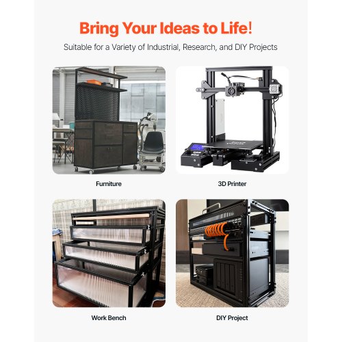 Extrusión De Aluminio 2020 Negro 300mm (10 Uds) - Perfil Ranura V Europeo Para Impresora 3D, CNC Y Láser
