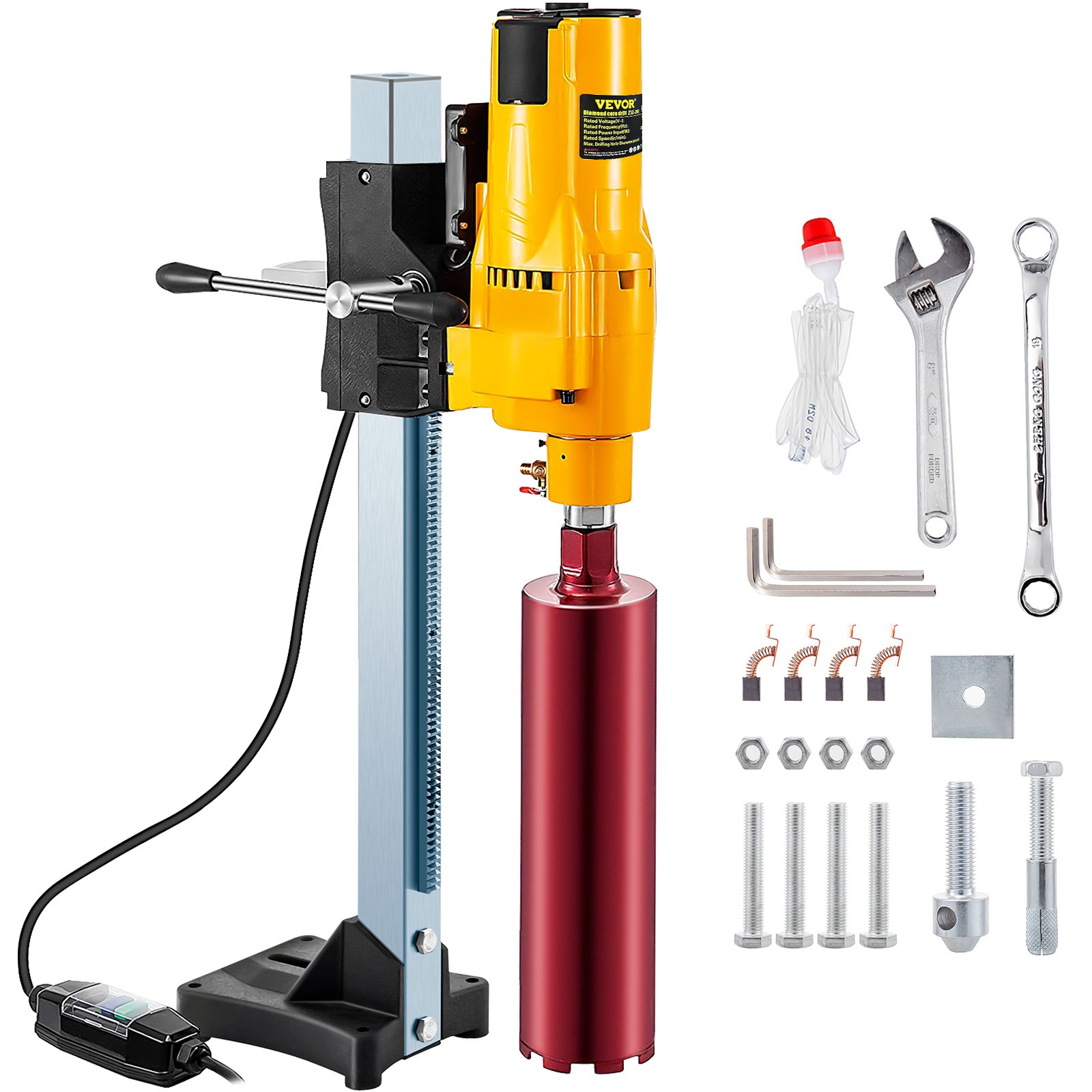 VEVOR Perforadora con Núcleo de Diamante 205 mm Broca de Diamante Soporte 3980W
