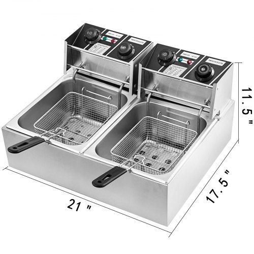 VEVOR Freidora Industrial Acero Inoxidable Feridora Elecrica 20L Freidora CecotecAcero Inoxidable 60 ~ 200 ° C Feridora Elecrica 5000 W Freidora Cecotec 10.7 kg Freidoras Industriales