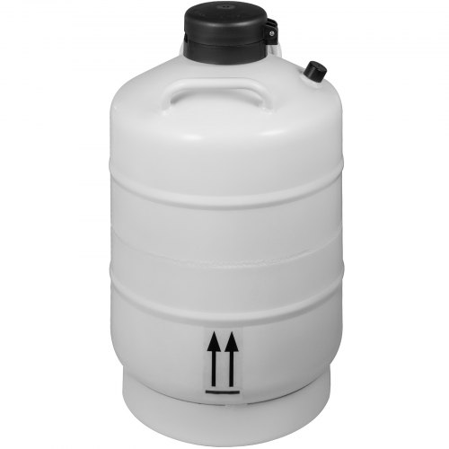 VEVOR Contenedor de Nitrógeno de 20L, Contenedor de Nitrógeno Líquido de Aluminio para Aviación 20L, Tanque de Nitrógeno Líquido con Tapa Bloqueable, Tapón de PU, Tanque de Nitrógeno Líquido