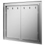 Puerta de acceso para barbacoa VEVOR de acero inoxidable con paneles dobles y ranuras en forma de cerradura.