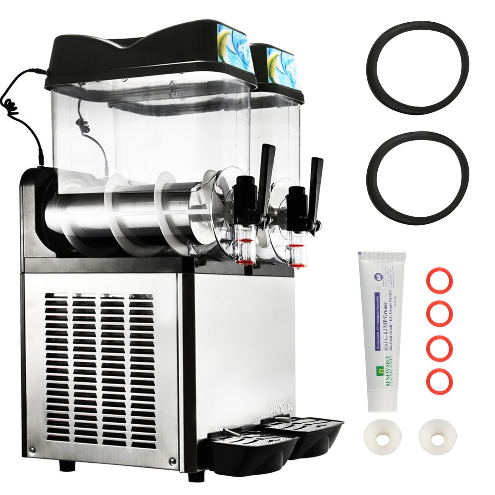 VEVOR Máquina de Granizados 2x12L Máquina de Slushie 2300W Máquina de Margarita bebida congelada Máquina de granizado 16°F a 32°F Frozen Slushy Maker Máquina de bebida congelada comercial y doméstica