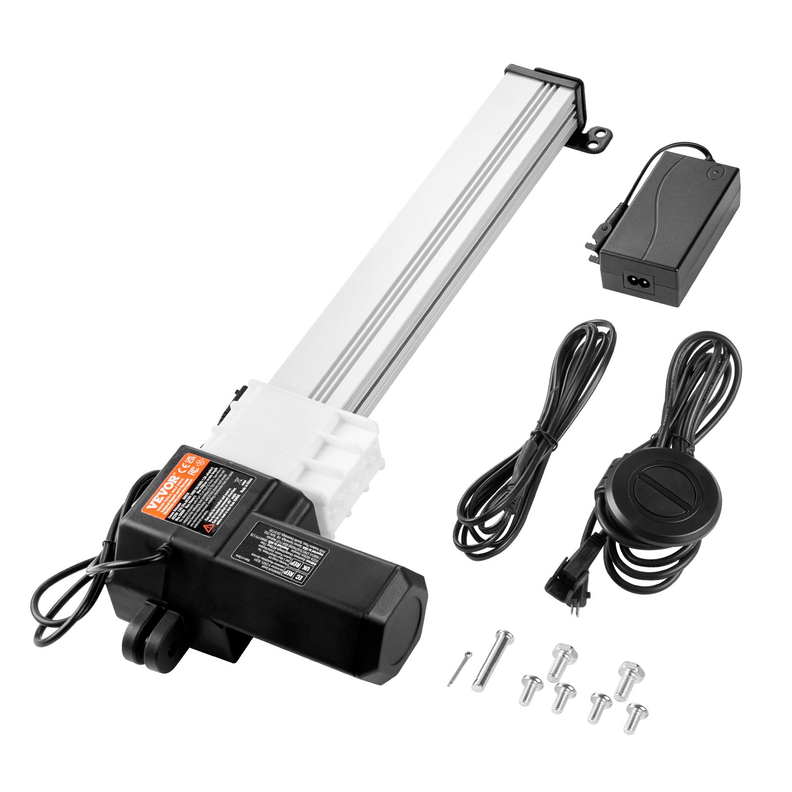 VEVOR Linear Actuator Kit, 330 mm High-Speed Linear Actuator with 14 mm/s, 24 V, 220 lbs/1000 N Linear Actuator for Lifting TV/Table/Sofa, IP44 Protection – Adapter Power Supply