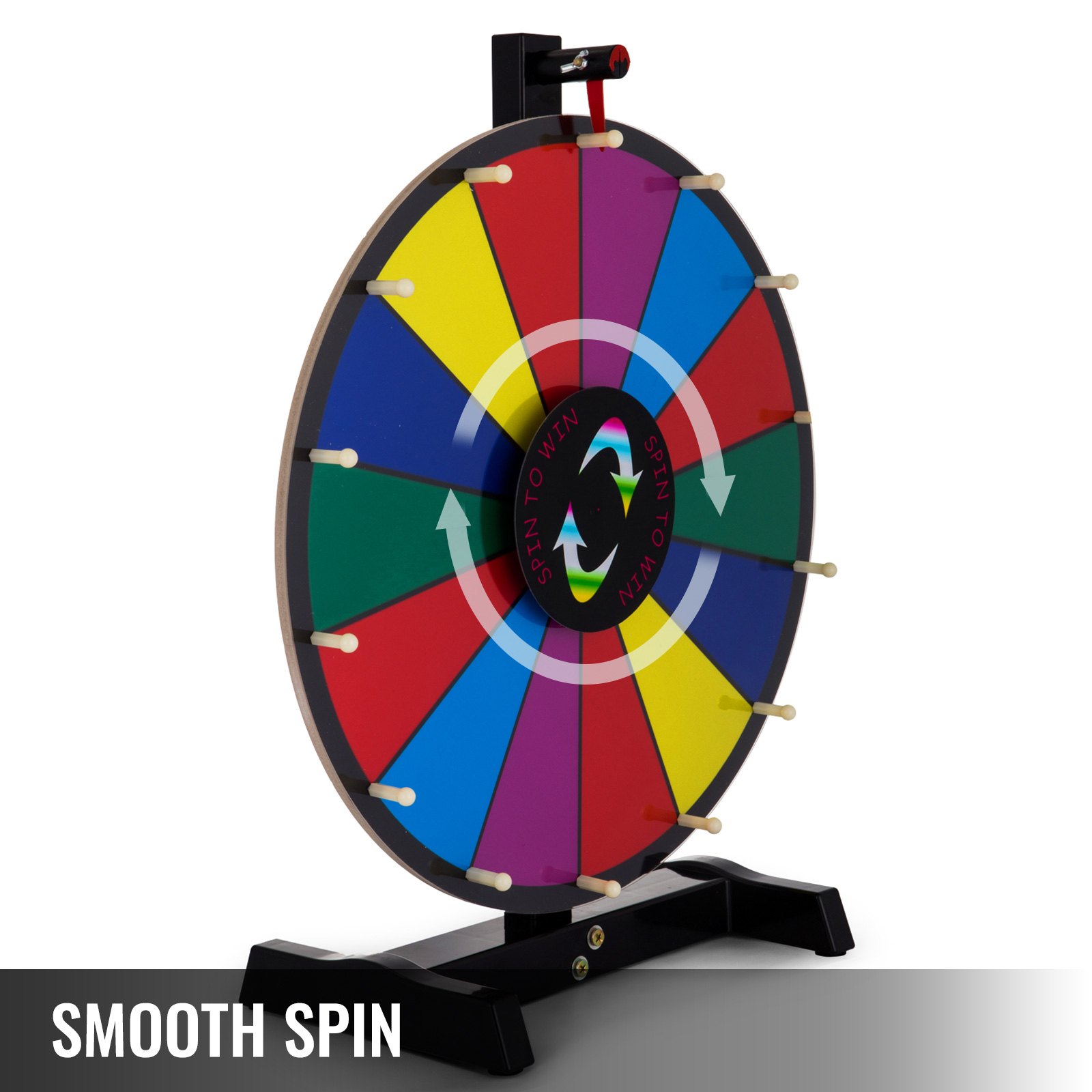 24” Tabletop Color Premio Rueda Con Plegable Trípode Para Spin Juego Carnaval
