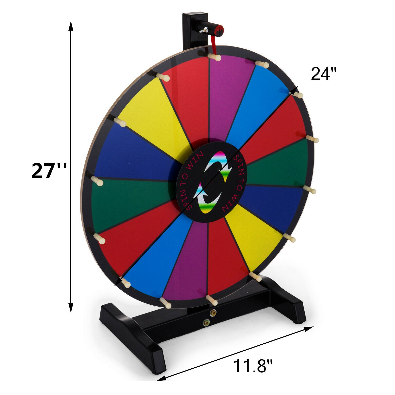 24” Tabletop Color Premio Rueda Con Plegable Trípode Para Spin Juego Carnaval