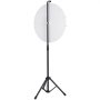 The VEVOR 61 cm wheel of fortune, weighing 4.3 kg, features a flexible, height-adjustable stand, 14 customizable color prize slots, and personalized customization; you can add your own text.