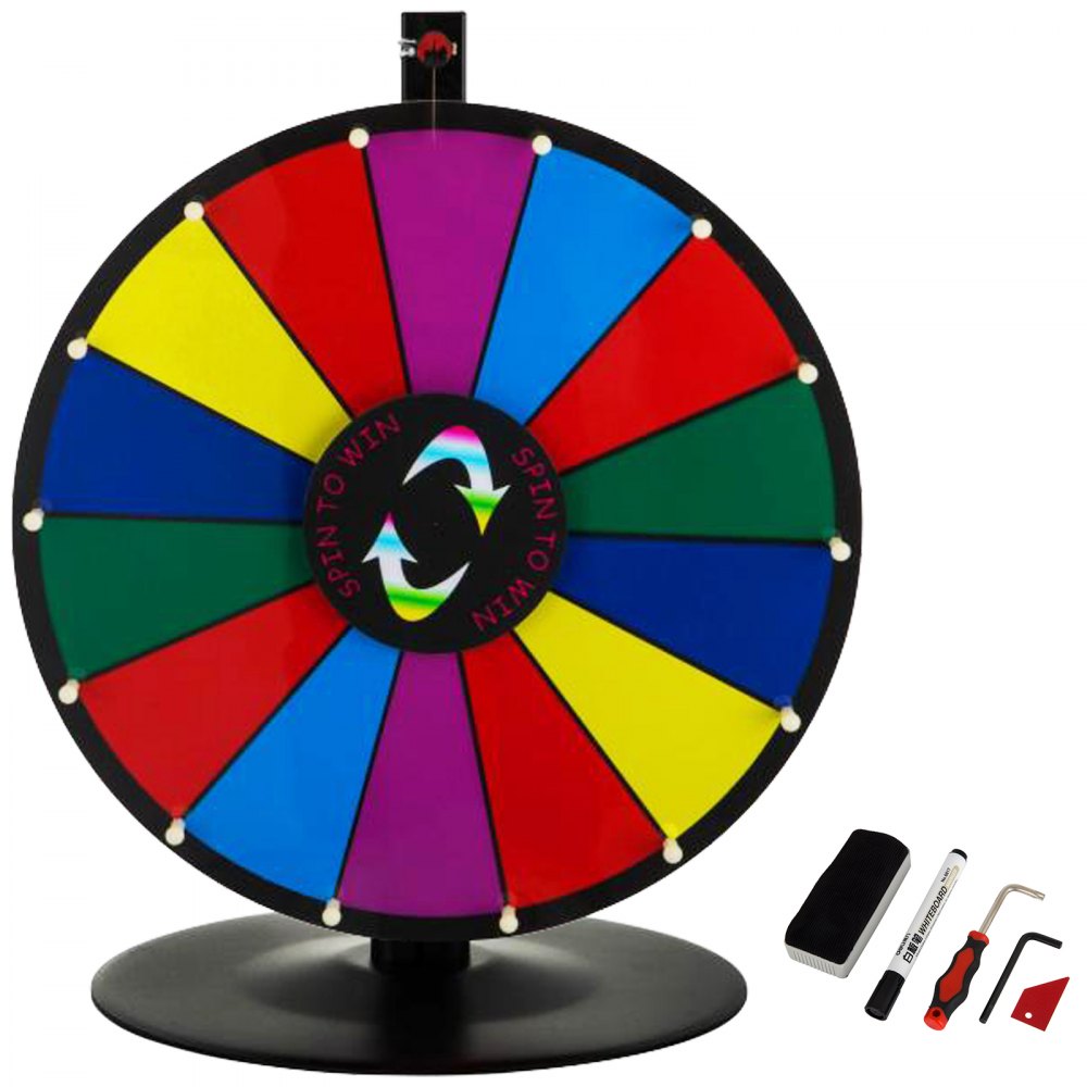 24" Rueda Premio Color Prize Wheel Spinnig Game Ajustable Lotería φ61cm