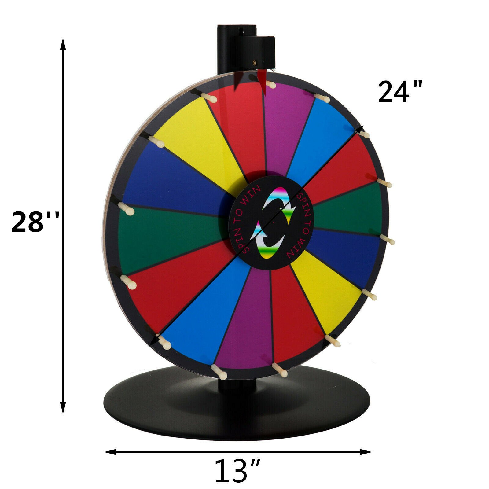 24" Rueda Premio Color Prize Wheel Spinnig Game Ajustable Lotería φ61cm