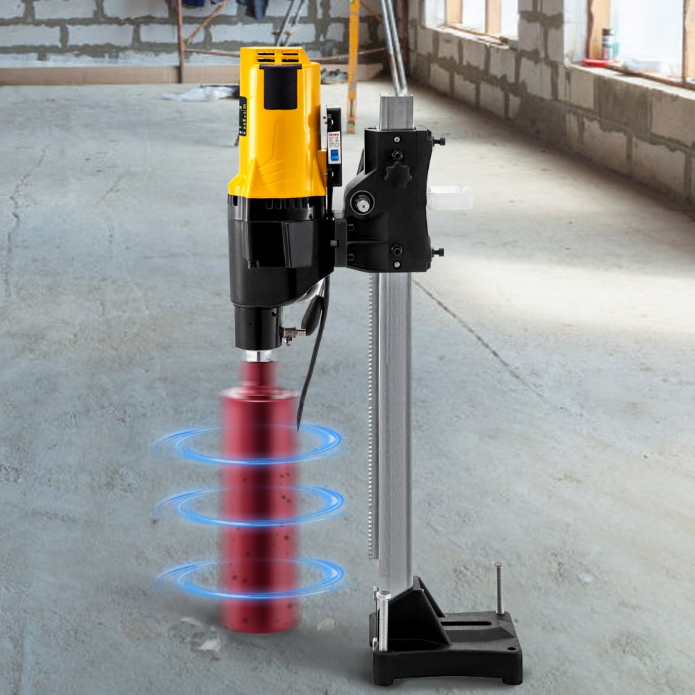 VEVOR Taladro Percutor 225 mm Perforadora Hormigon Perforación Diamante de Mano Velocidad Variable