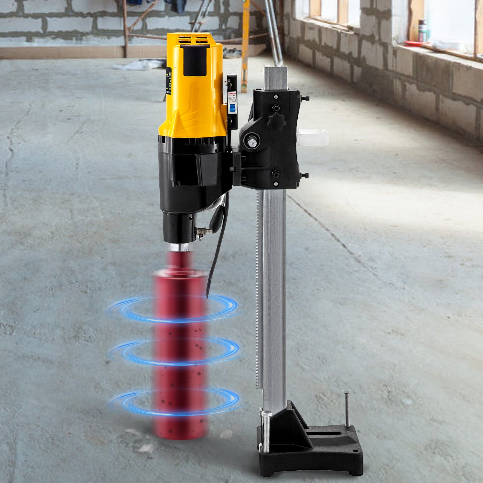 VEVOR Taladro Percutor 225 mm Perforadora Hormigon Perforación Diamante de Mano Velocidad Variable
