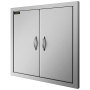 Puertas de acceso a cocina exterior VEVOR de acero inoxidable con doble tirador.