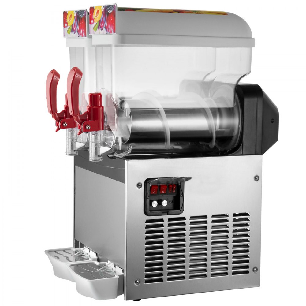 VEVOR Máquina de Batidos 30 L(15L*2), Máquina de Granizado de Bebidas Congeladas, Material de Grado Alimenticio, Máquina De Fusión De Nieve, Temperatura -2℃~-3℃  para Uso Comercial y Doméstico 400 W